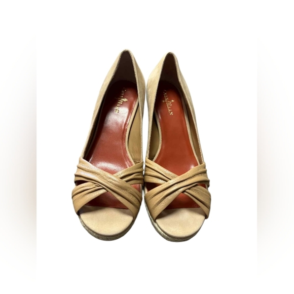 Cole Haan x Nike Air Platform Wedge Heels Size 10B Peep Toe NIB - Picture 4 of 9